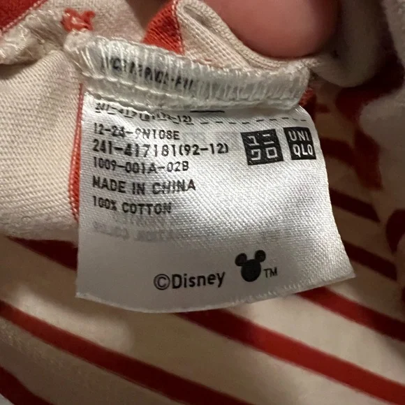 Uniqlo x Disney Minnie Mouse Nautical Striped Cotton T-Shirt Women’s L - Picture 7 of 7
